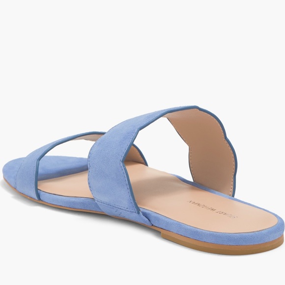 NWT Stuart Weitzman Blue Santorini Scallop Slide Sandal Sz 6,5 - Picture 2 of 12